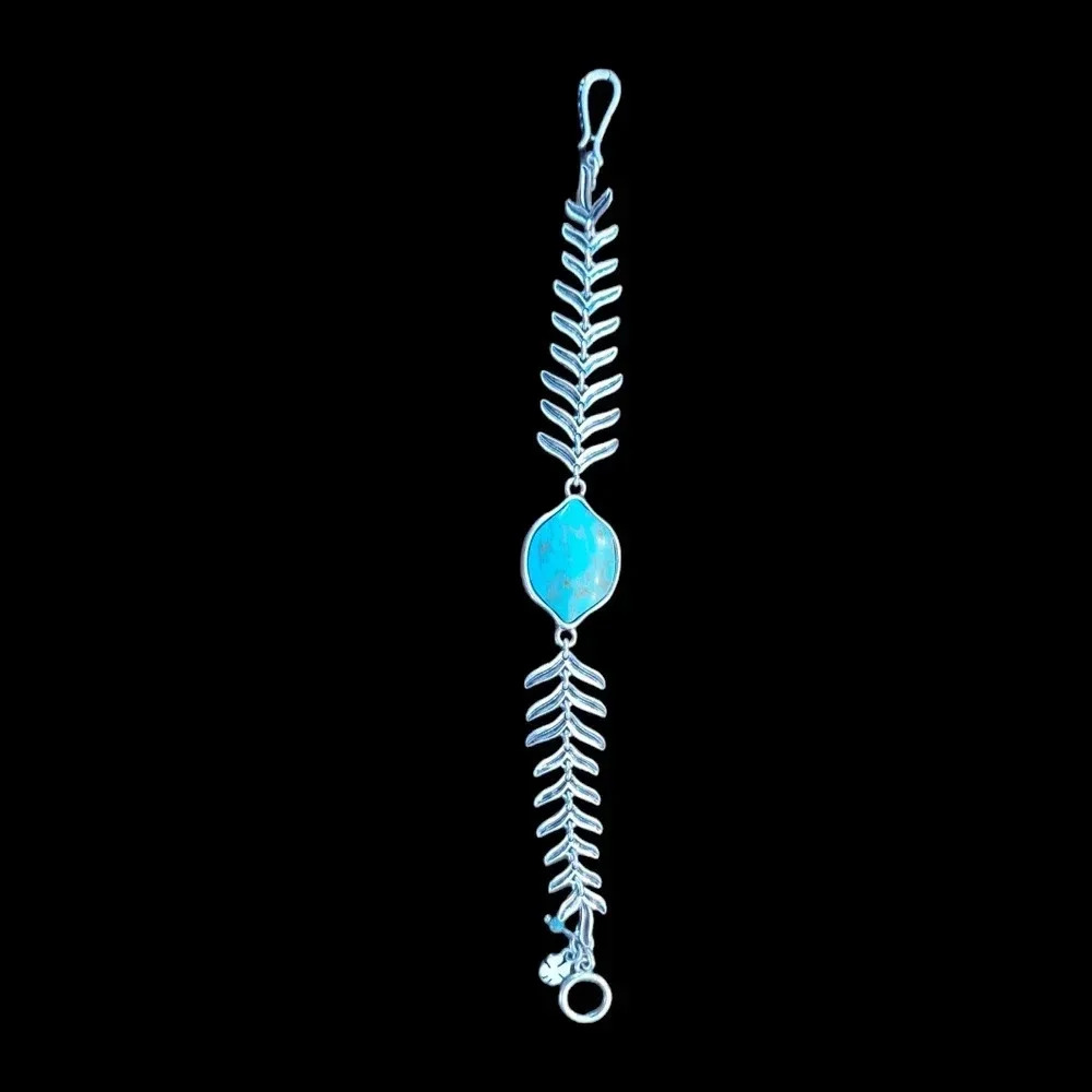 Lucky Brand Silver and Turquoise Boho Bracelet